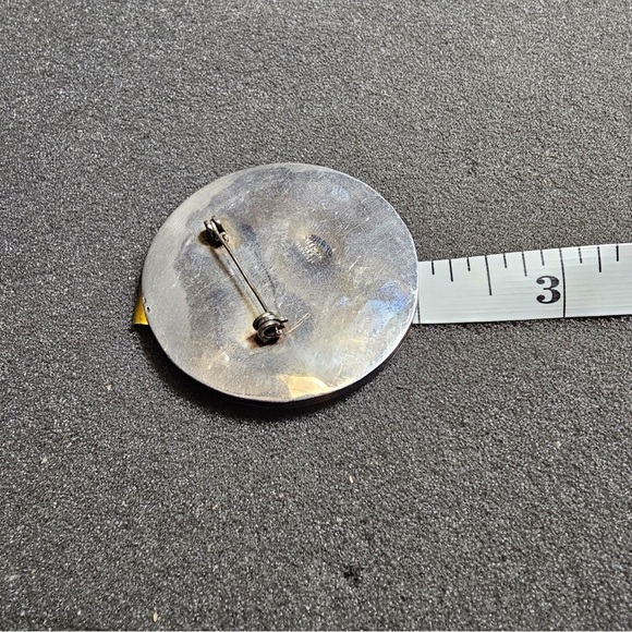 Vintage RAG Signed Mexico Sterling Silver 925 Aguila Real On Cactus Round Brooch - Picture 8 of 10